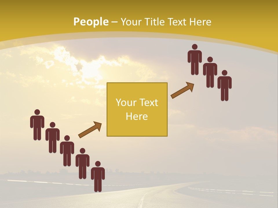 A Road With The Sun Shining Through The Clouds PowerPoint Template