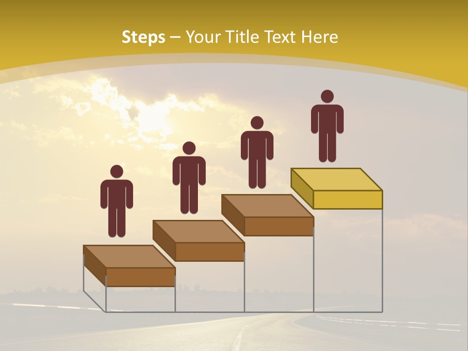 A Road With The Sun Shining Through The Clouds PowerPoint Template