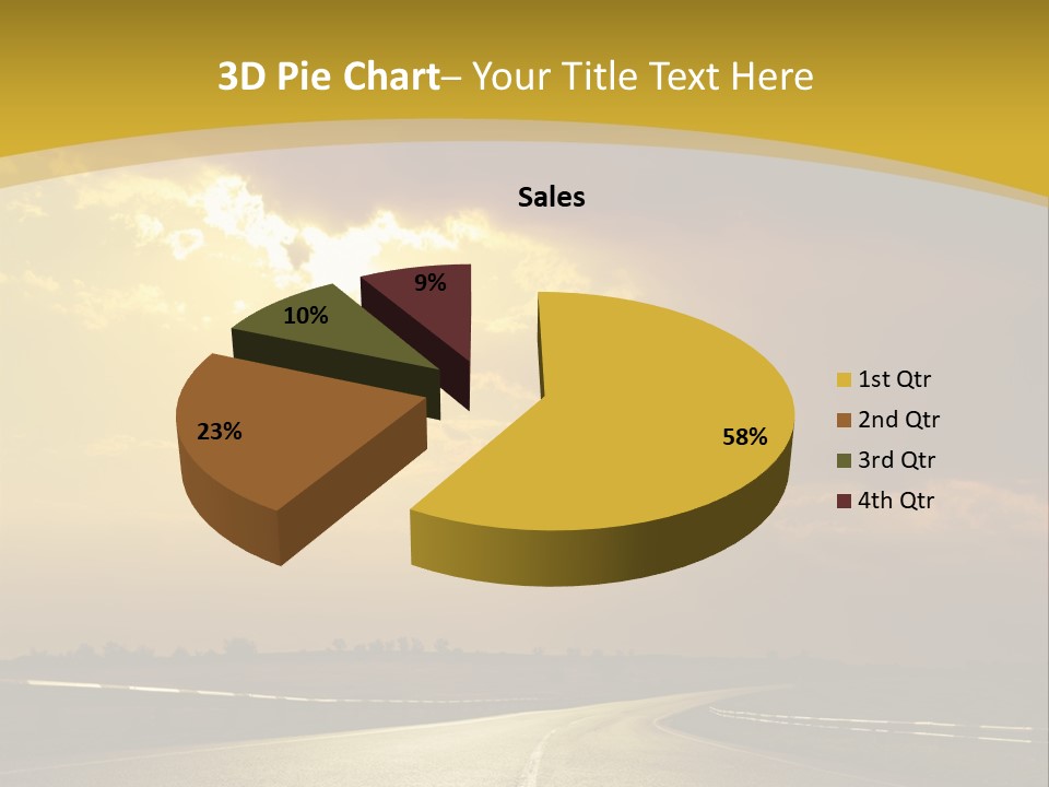A Road With The Sun Shining Through The Clouds PowerPoint Template