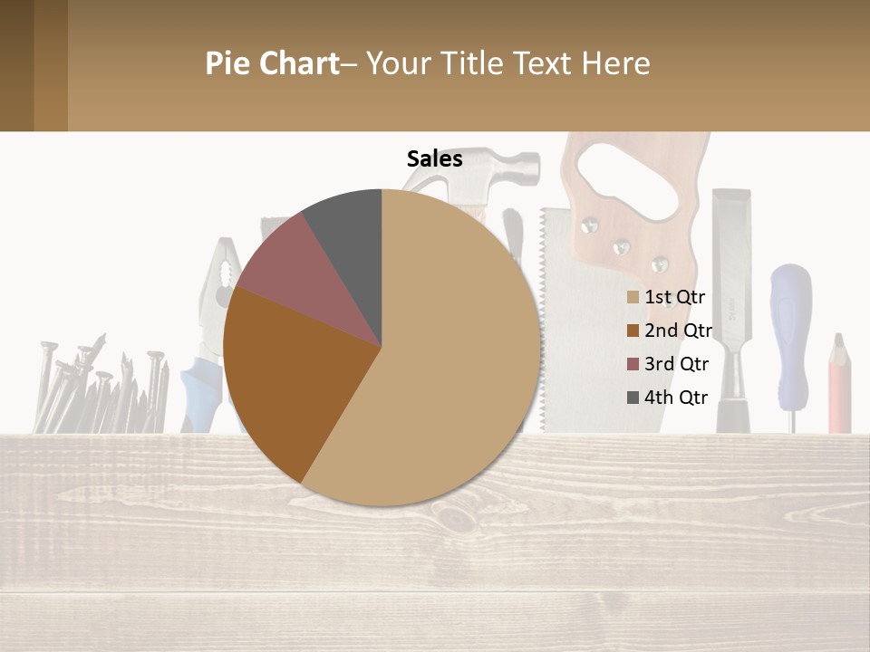 A Bunch Of Tools On A Wooden Table PowerPoint Template