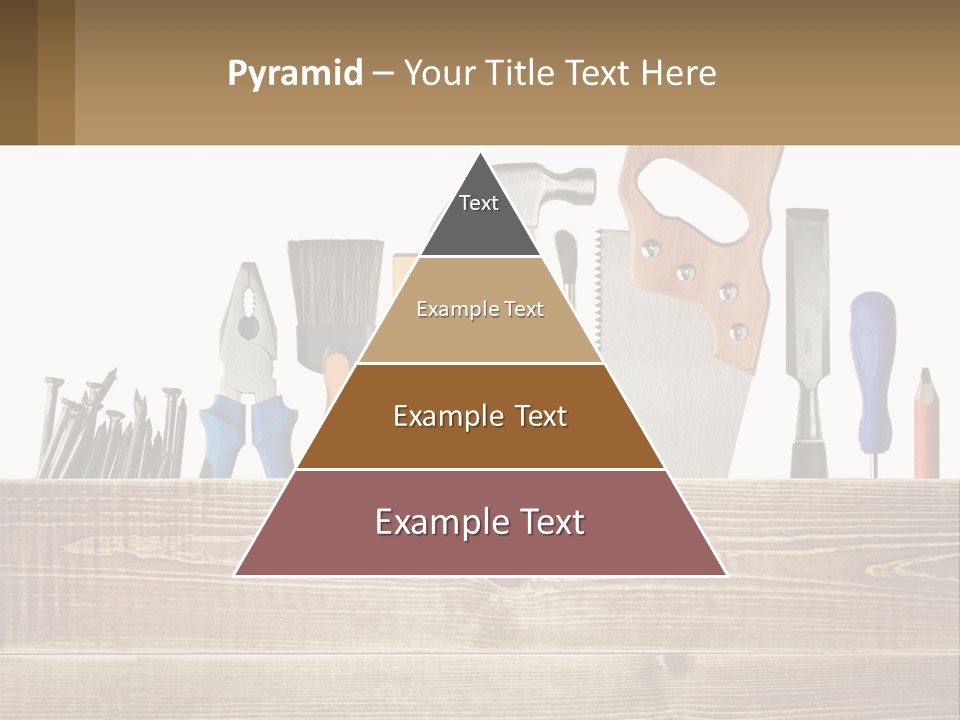 A Bunch Of Tools On A Wooden Table PowerPoint Template