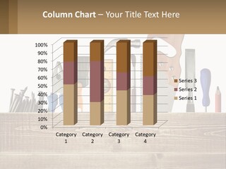 A Bunch Of Tools On A Wooden Table PowerPoint Template