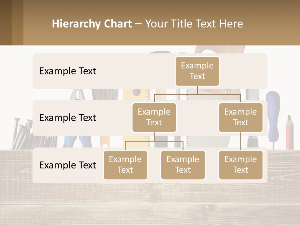 A Bunch Of Tools On A Wooden Table PowerPoint Template