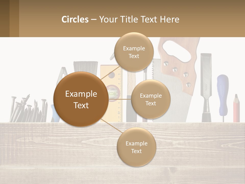 A Bunch Of Tools On A Wooden Table PowerPoint Template