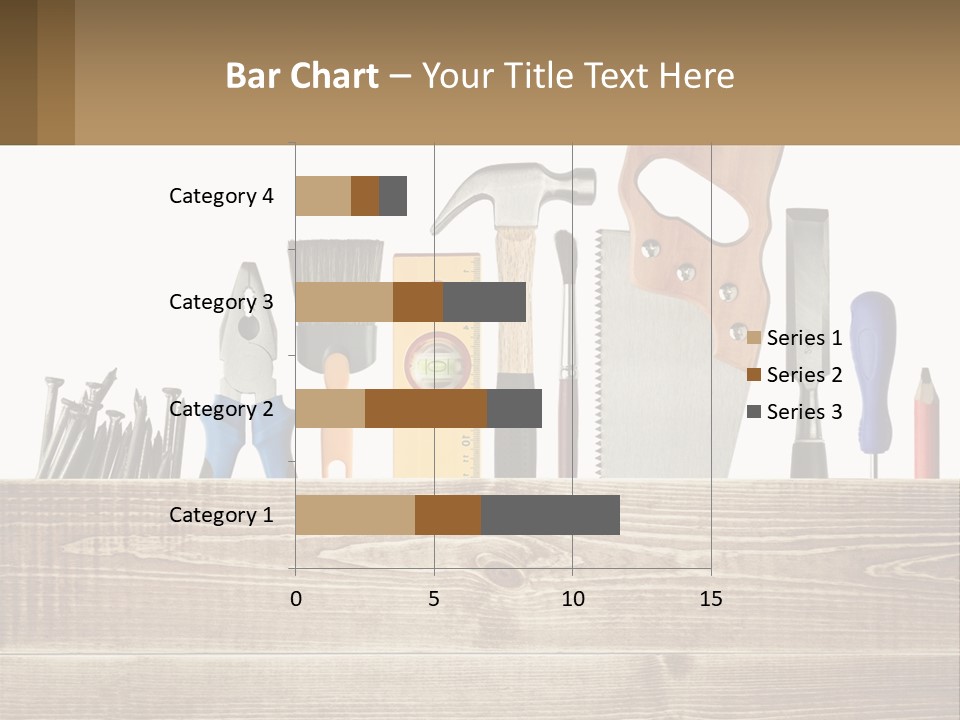 A Bunch Of Tools On A Wooden Table PowerPoint Template