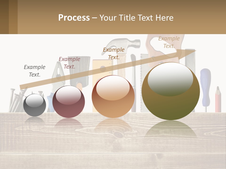 A Bunch Of Tools On A Wooden Table PowerPoint Template