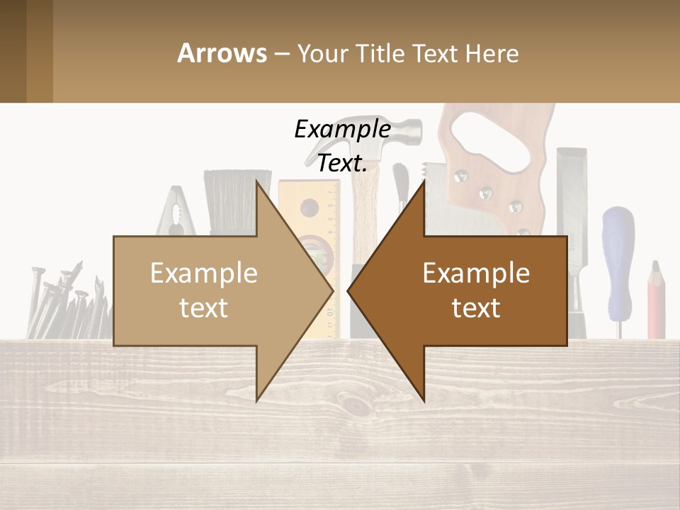 A Bunch Of Tools On A Wooden Table PowerPoint Template