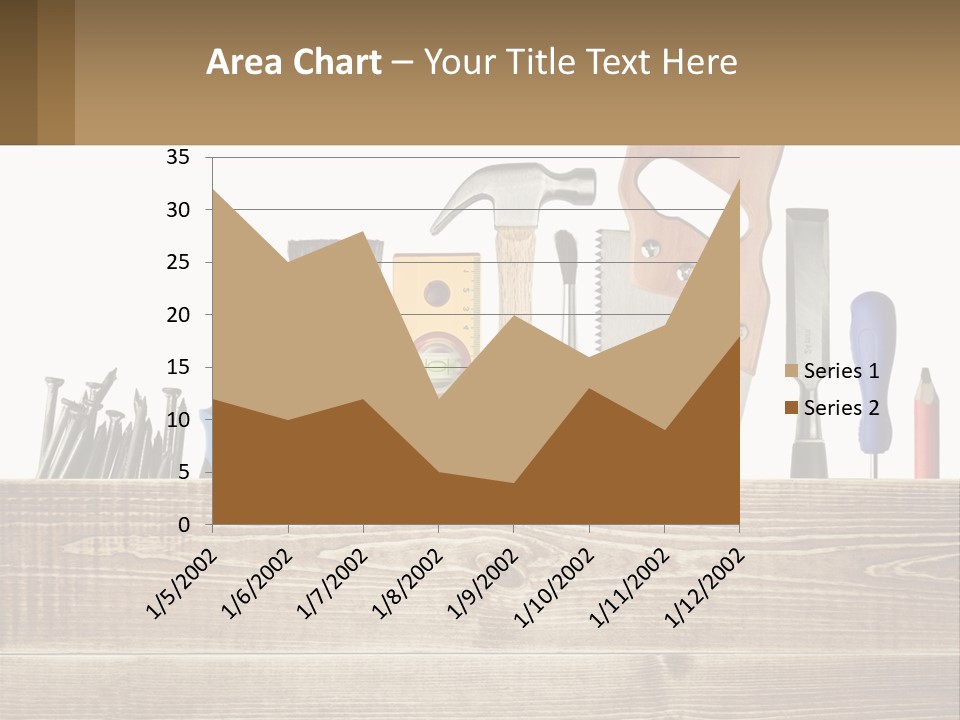 A Bunch Of Tools On A Wooden Table PowerPoint Template
