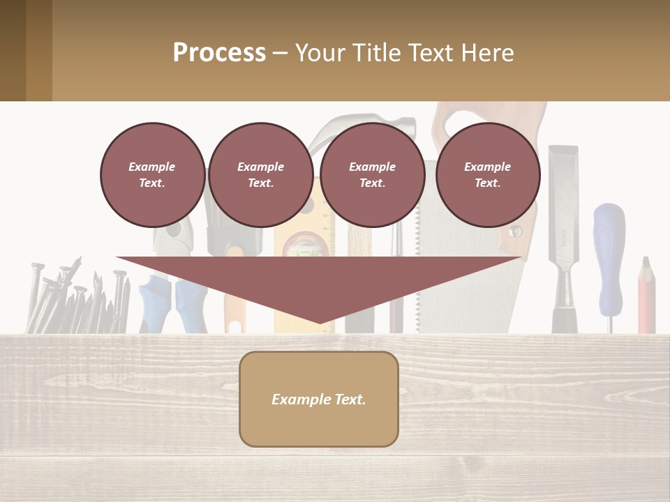A Bunch Of Tools On A Wooden Table PowerPoint Template