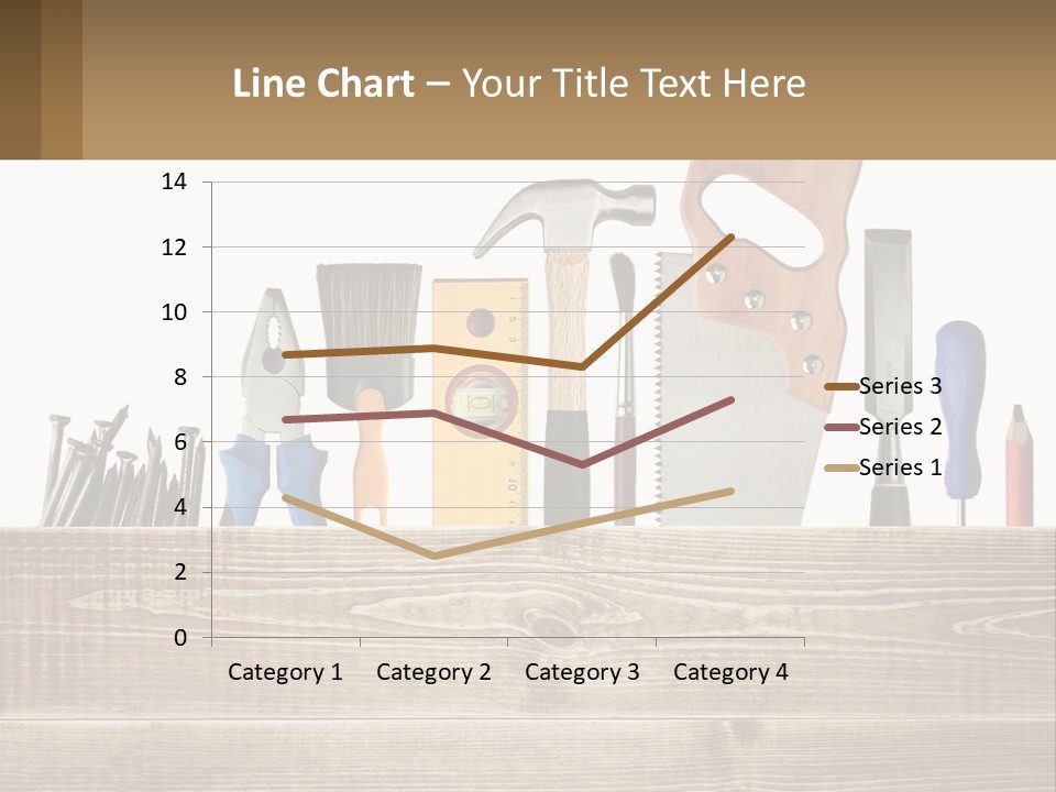 A Bunch Of Tools On A Wooden Table PowerPoint Template