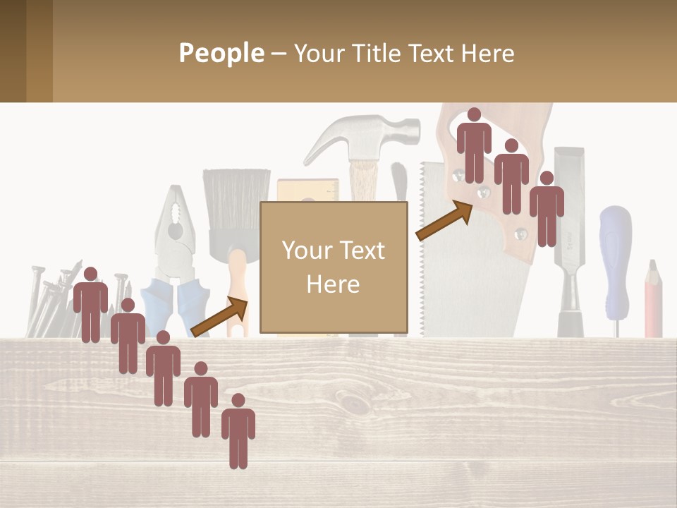A Bunch Of Tools On A Wooden Table PowerPoint Template