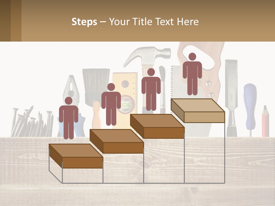 A Bunch Of Tools On A Wooden Table PowerPoint Template