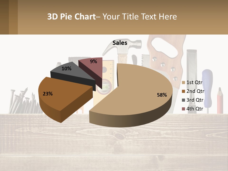 A Bunch Of Tools On A Wooden Table PowerPoint Template