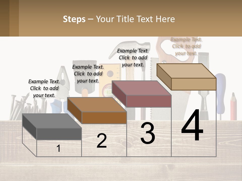 A Bunch Of Tools On A Wooden Table PowerPoint Template