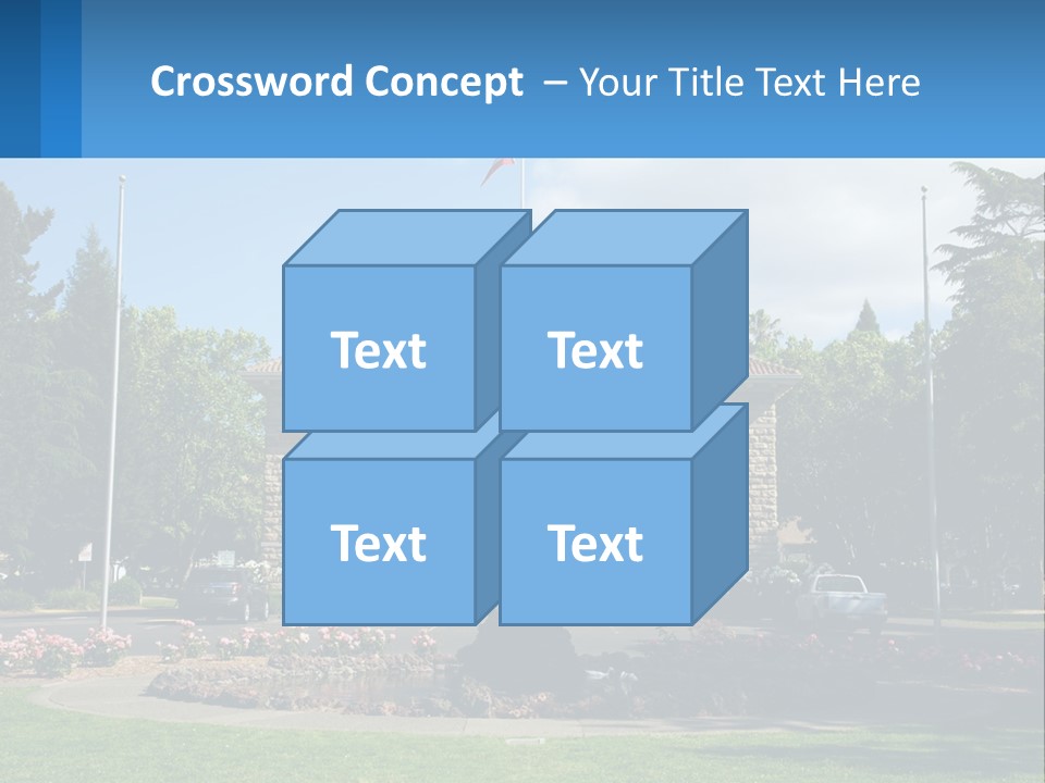 A Large Building With A Flag On Top Of It PowerPoint Template