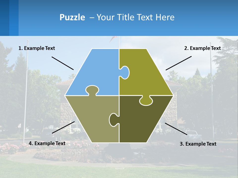 A Large Building With A Flag On Top Of It PowerPoint Template