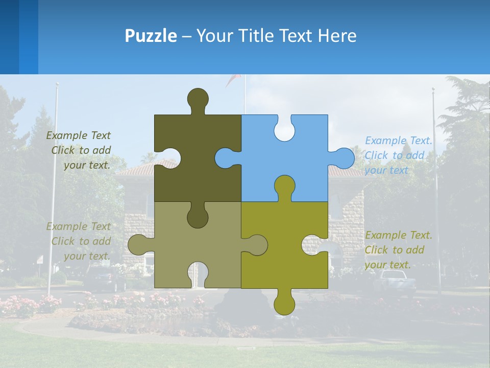 A Large Building With A Flag On Top Of It PowerPoint Template