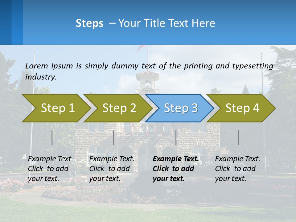 A Large Building With A Flag On Top Of It PowerPoint Template