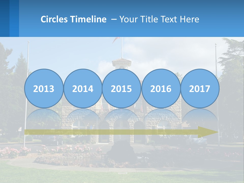 A Large Building With A Flag On Top Of It PowerPoint Template