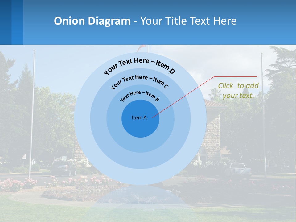 A Large Building With A Flag On Top Of It PowerPoint Template