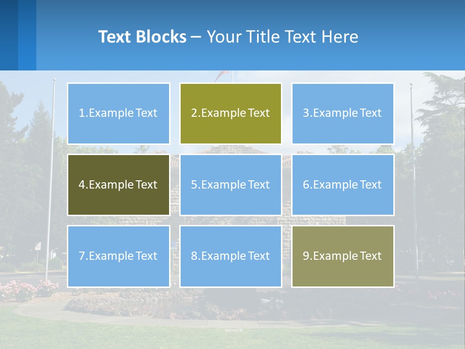 A Large Building With A Flag On Top Of It PowerPoint Template