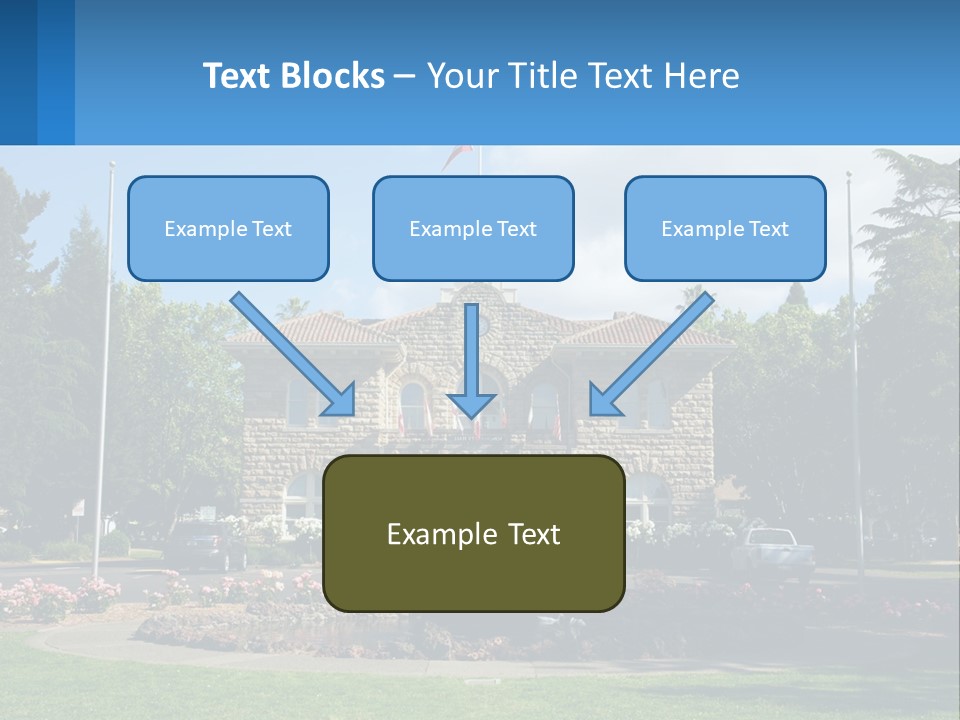 A Large Building With A Flag On Top Of It PowerPoint Template