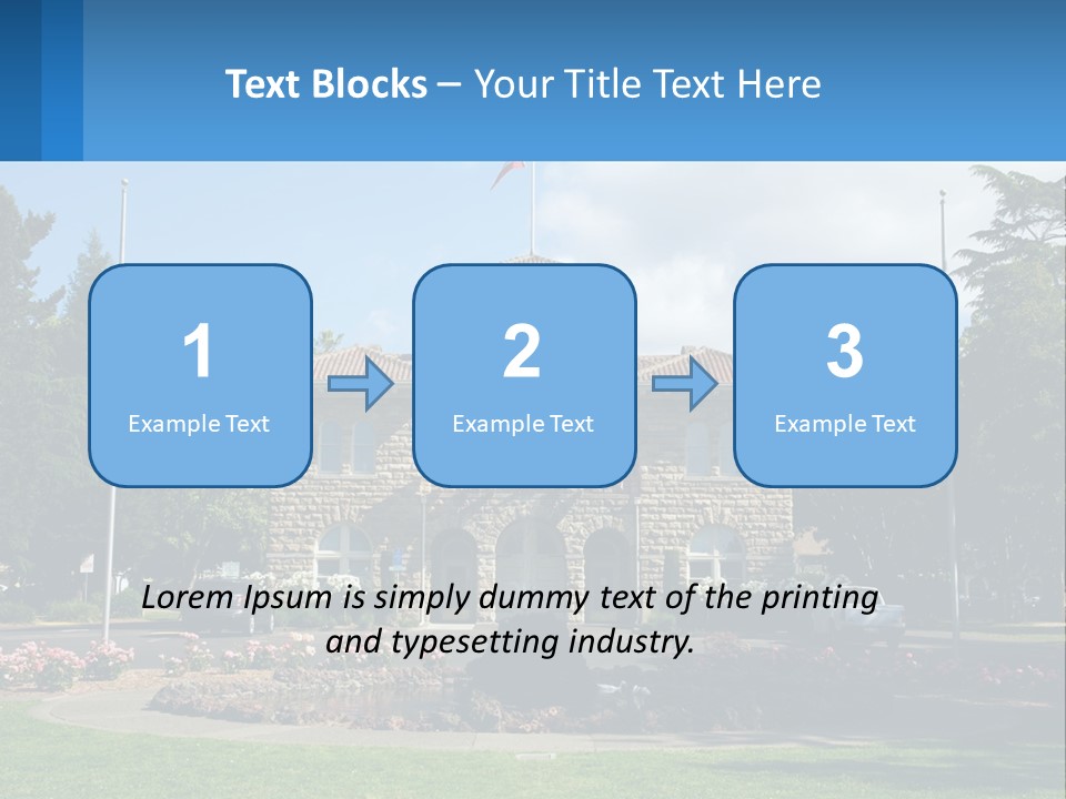 A Large Building With A Flag On Top Of It PowerPoint Template