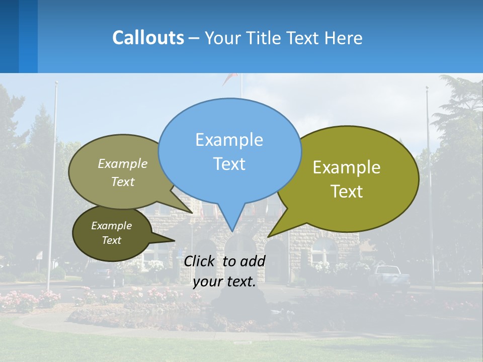 A Large Building With A Flag On Top Of It PowerPoint Template