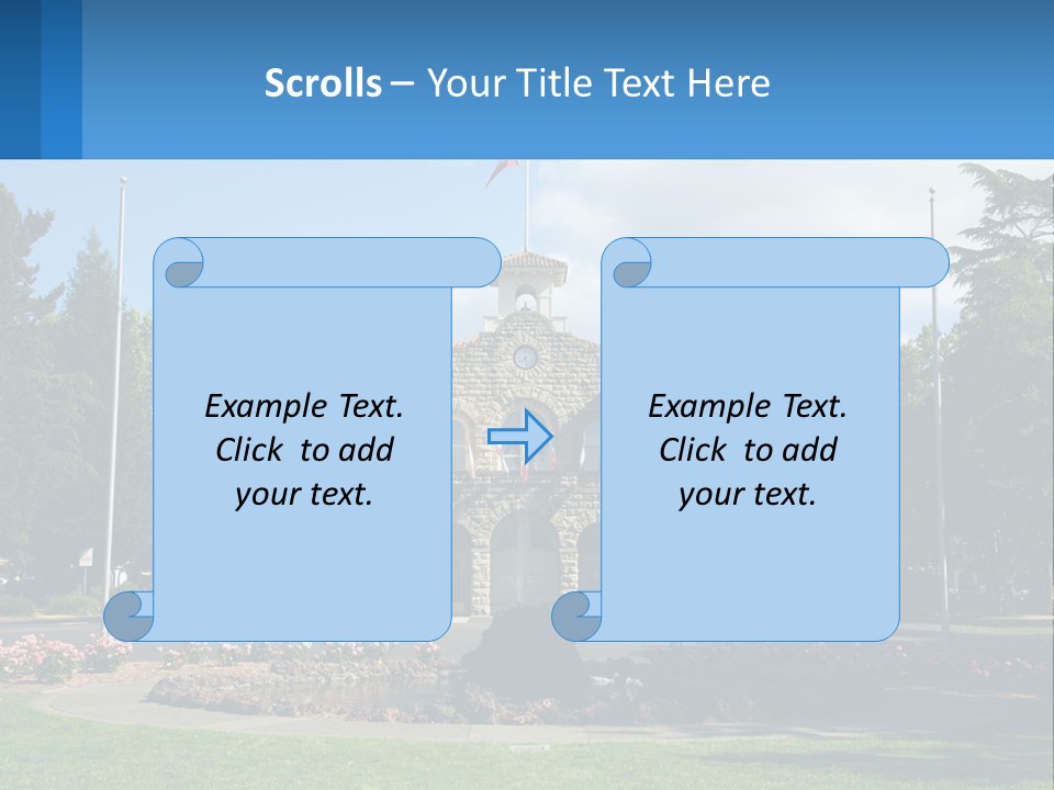 A Large Building With A Flag On Top Of It PowerPoint Template