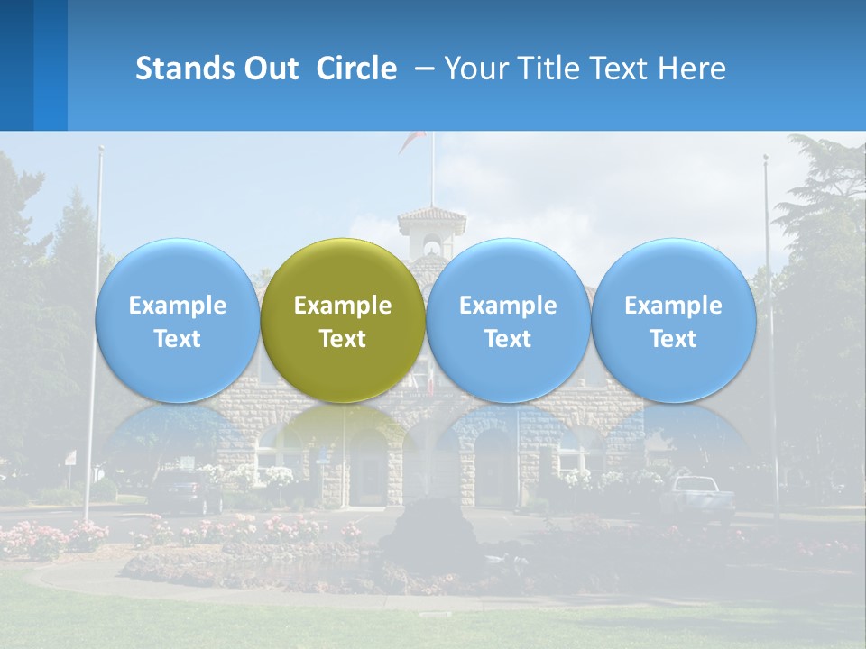 A Large Building With A Flag On Top Of It PowerPoint Template