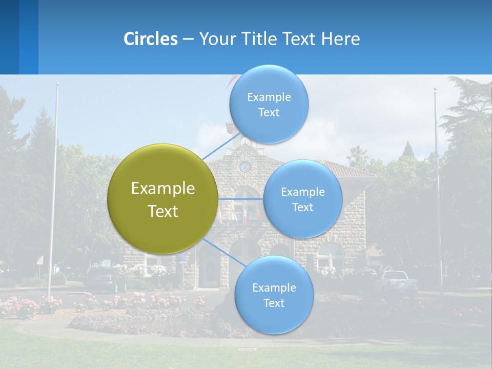 A Large Building With A Flag On Top Of It PowerPoint Template
