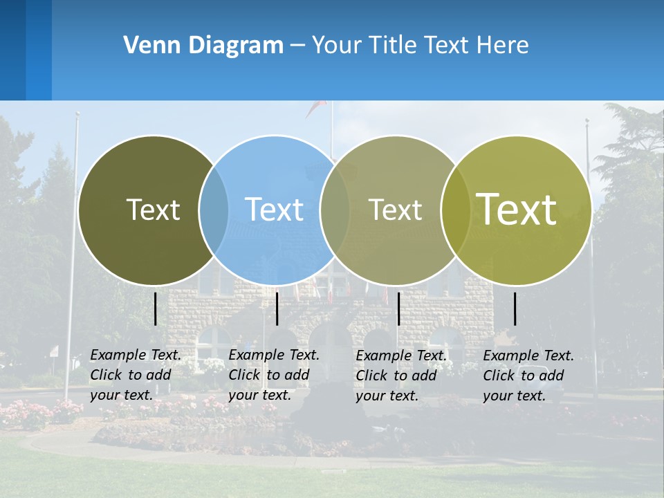 A Large Building With A Flag On Top Of It PowerPoint Template