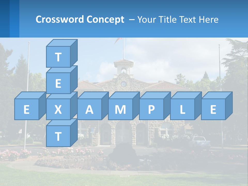 A Large Building With A Flag On Top Of It PowerPoint Template