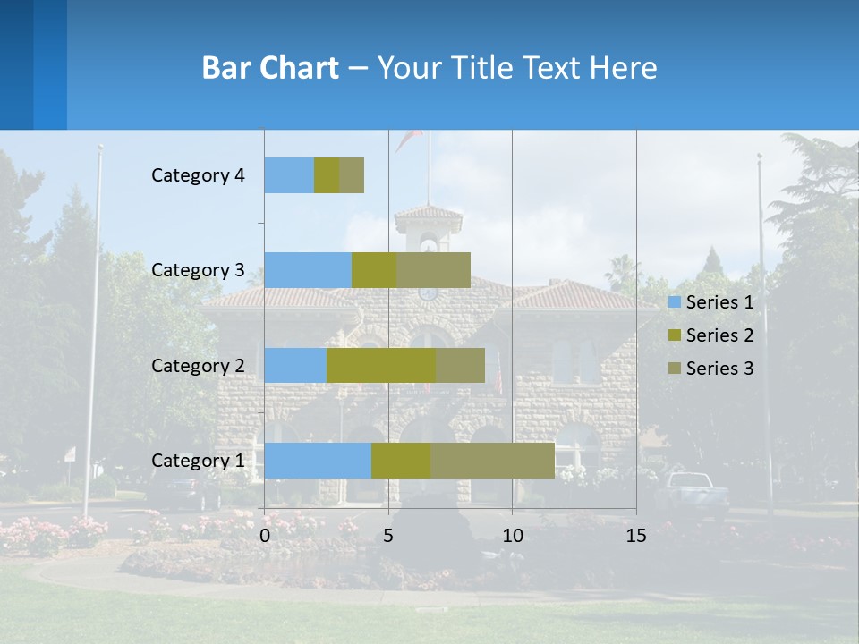A Large Building With A Flag On Top Of It PowerPoint Template