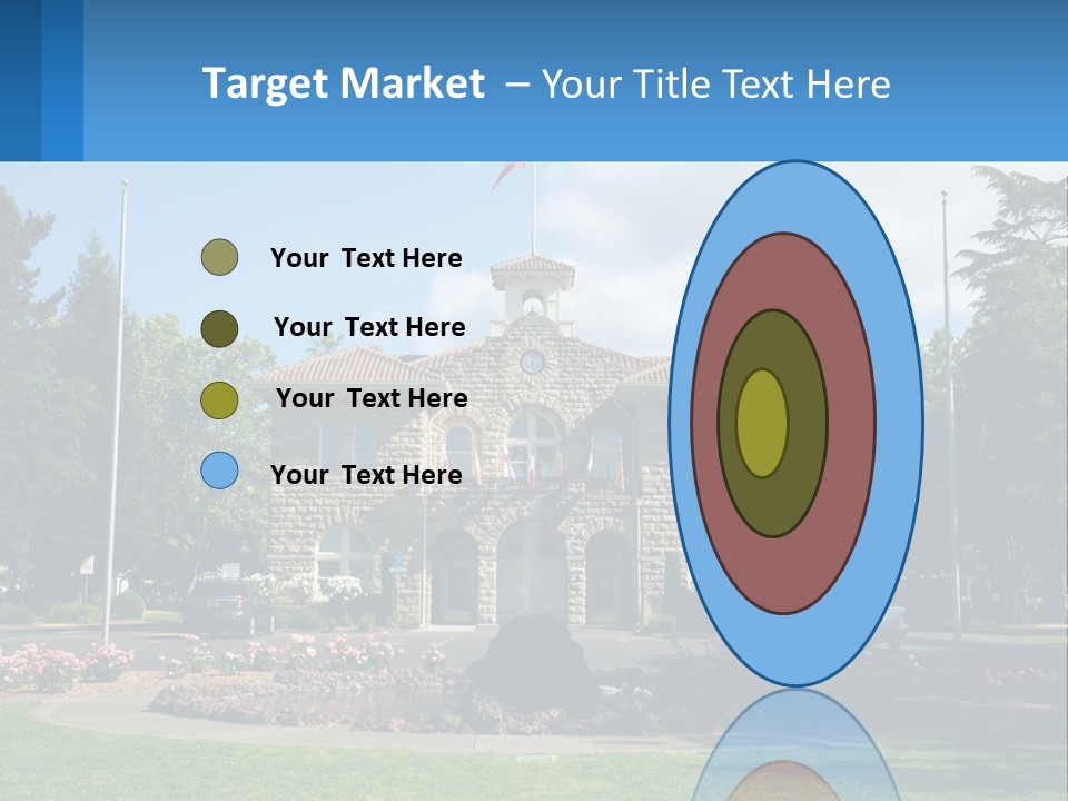 A Large Building With A Flag On Top Of It PowerPoint Template