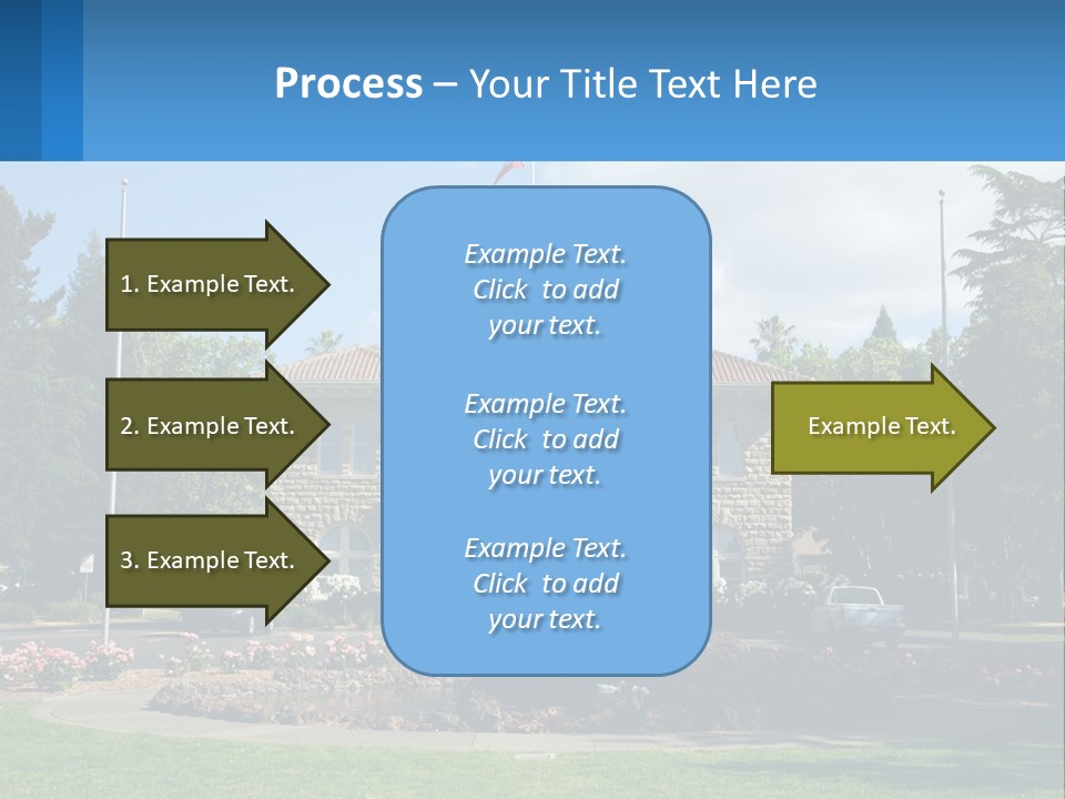 A Large Building With A Flag On Top Of It PowerPoint Template