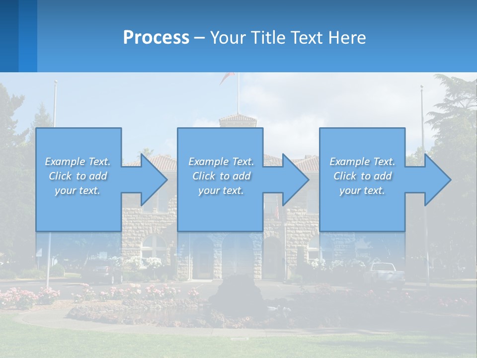 A Large Building With A Flag On Top Of It PowerPoint Template
