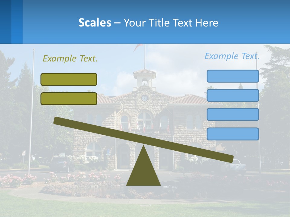 A Large Building With A Flag On Top Of It PowerPoint Template