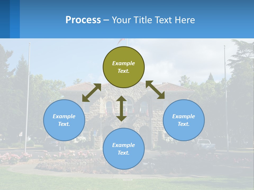 A Large Building With A Flag On Top Of It PowerPoint Template