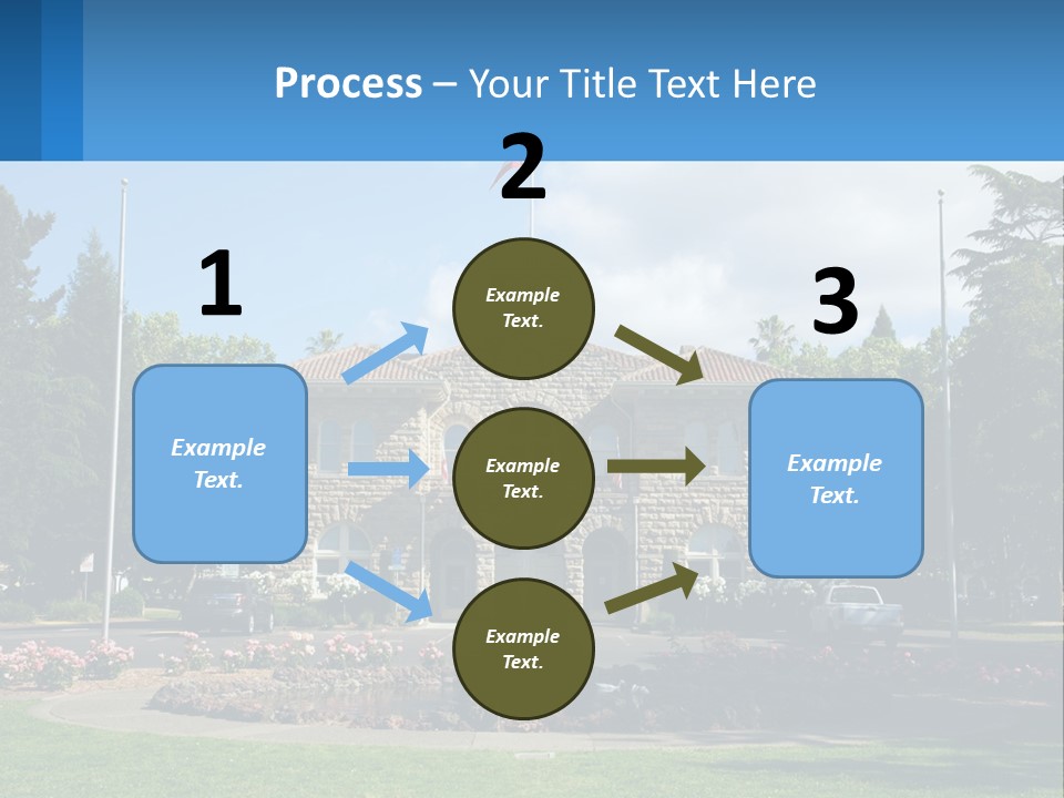 A Large Building With A Flag On Top Of It PowerPoint Template