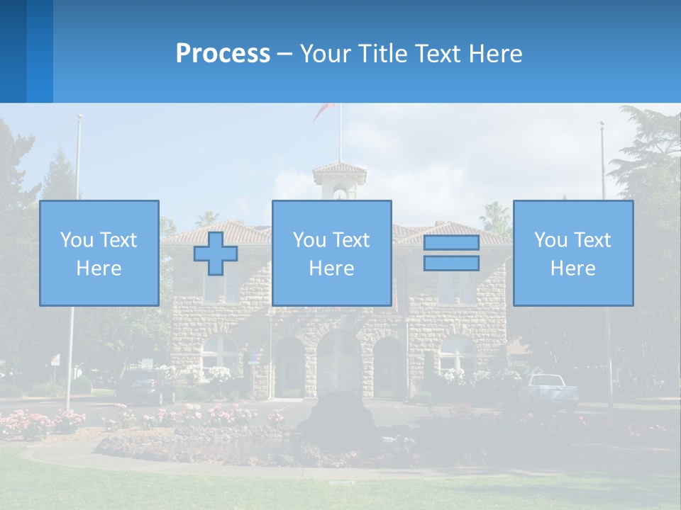 A Large Building With A Flag On Top Of It PowerPoint Template
