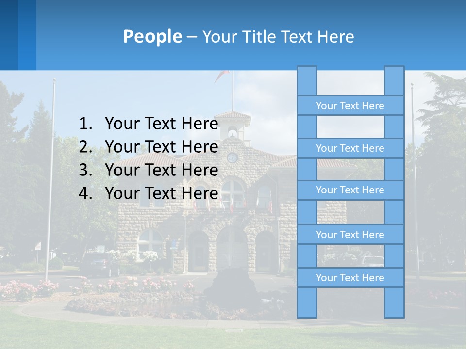 A Large Building With A Flag On Top Of It PowerPoint Template