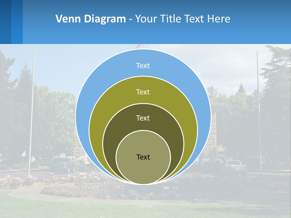 A Large Building With A Flag On Top Of It PowerPoint Template
