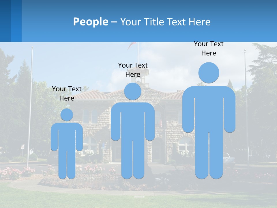 A Large Building With A Flag On Top Of It PowerPoint Template