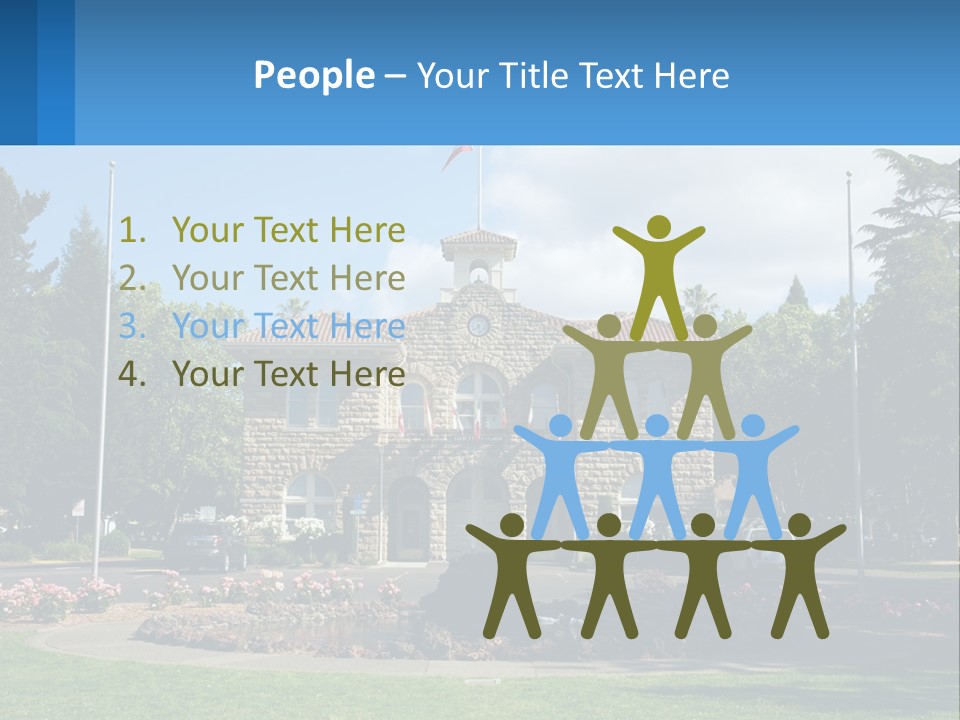 A Large Building With A Flag On Top Of It PowerPoint Template