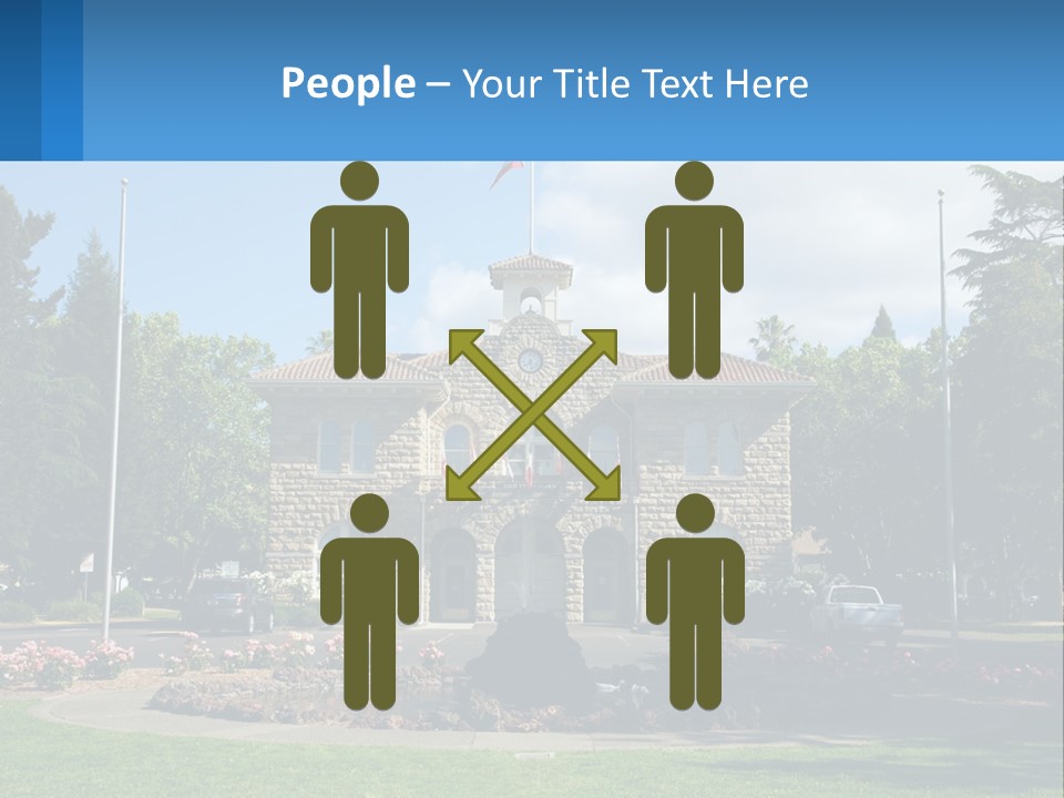 A Large Building With A Flag On Top Of It PowerPoint Template