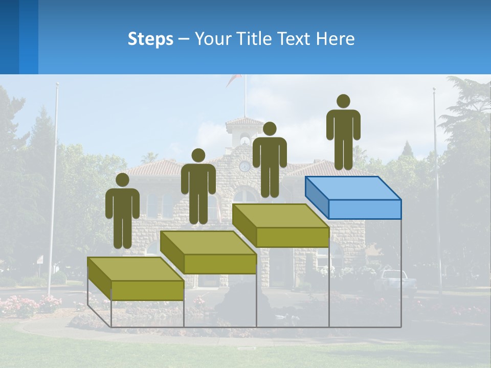 A Large Building With A Flag On Top Of It PowerPoint Template