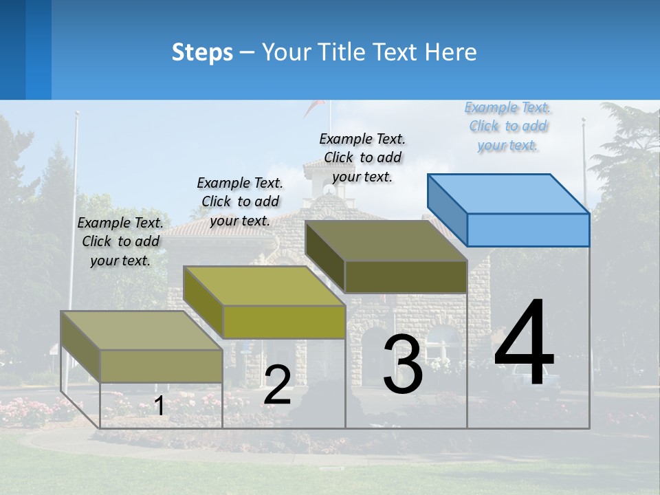 A Large Building With A Flag On Top Of It PowerPoint Template