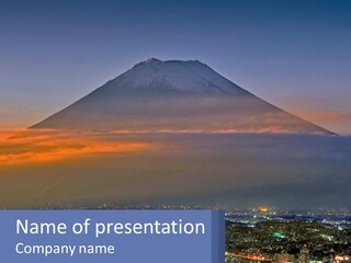 A View Of A City With A Mountain In The Background PowerPoint Template