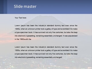 A View Of A City With A Mountain In The Background PowerPoint Template